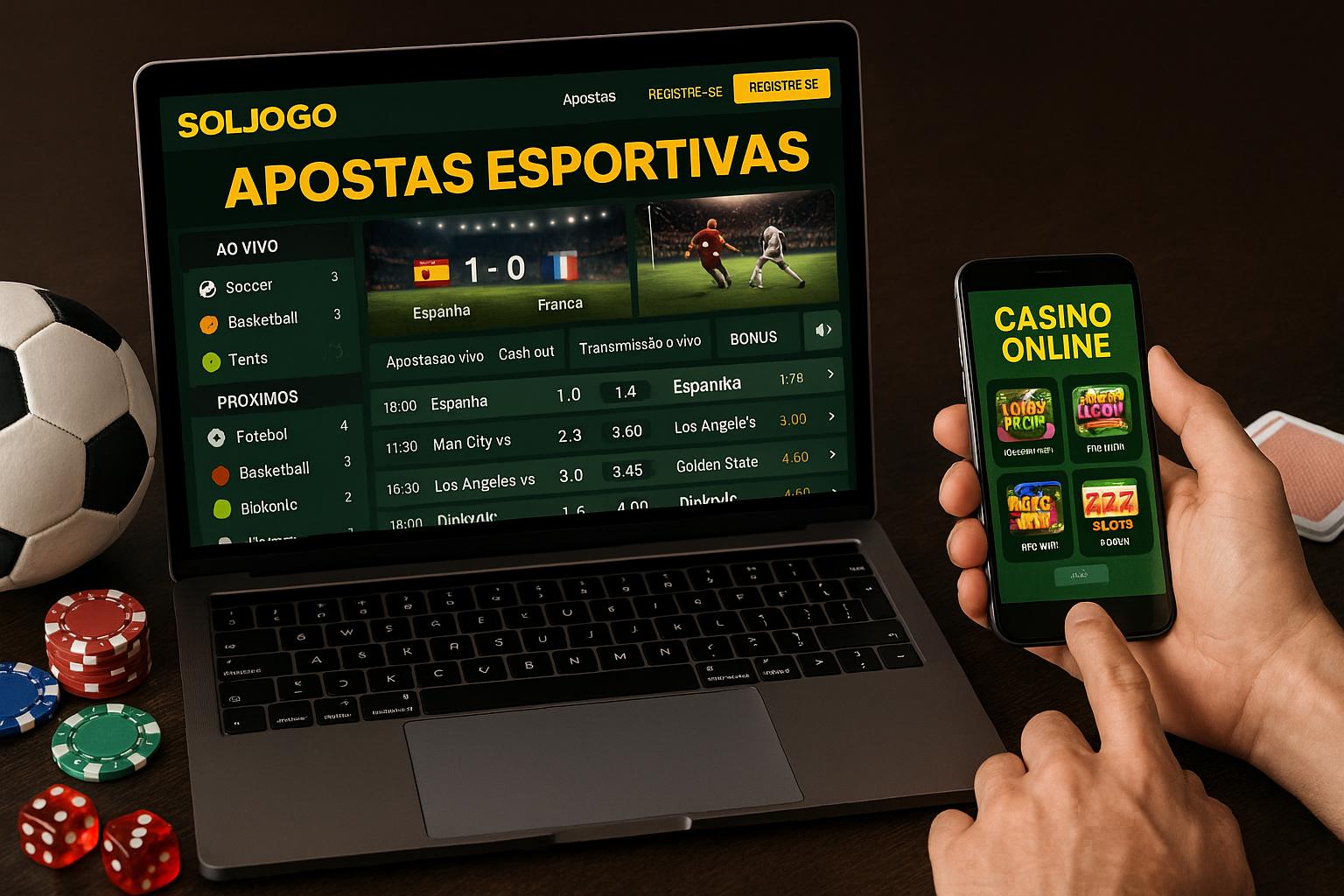 Apostas esportivas no cassino online SOLJOGO